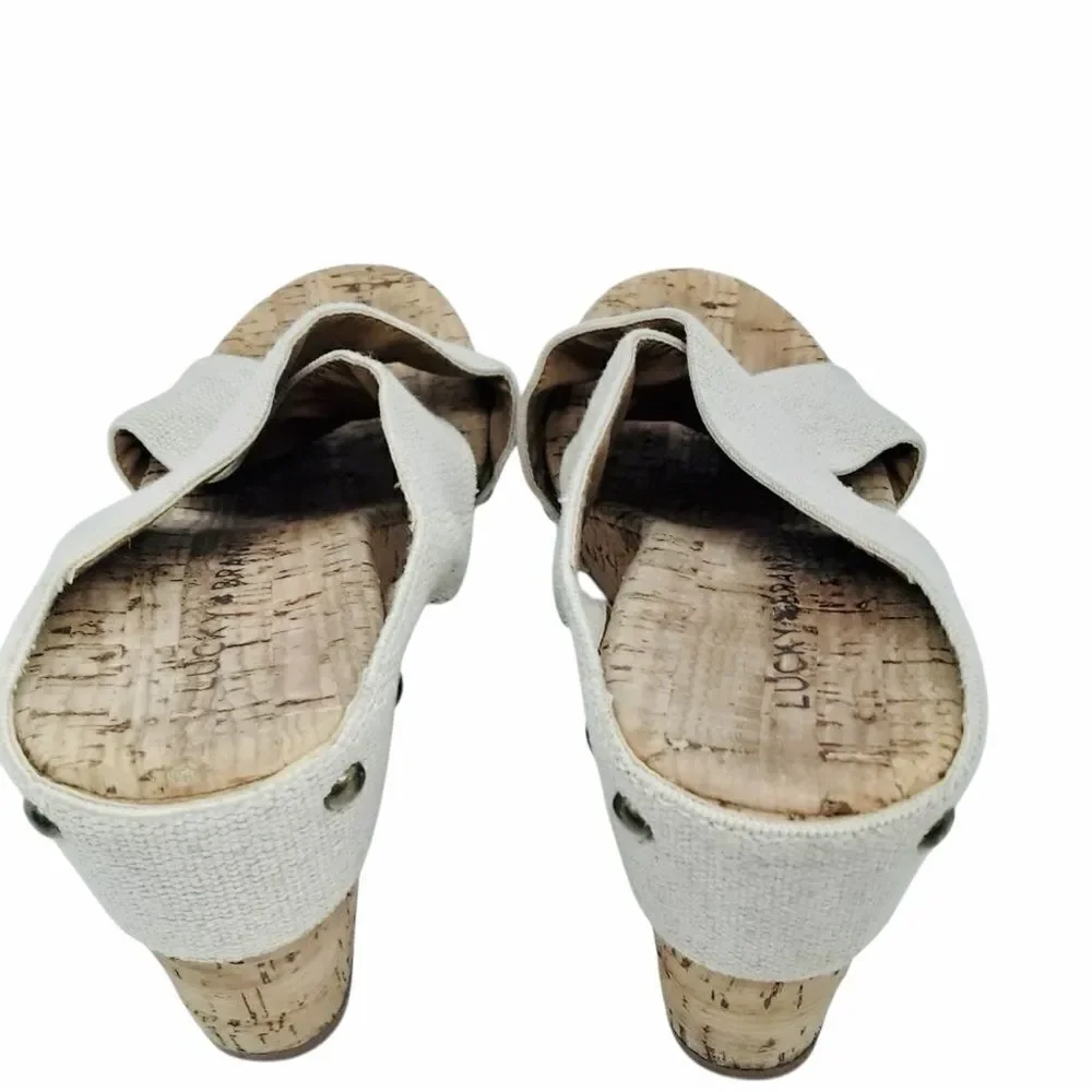Lucky Brand Cork Wedge Canvas Women's Shoes 7,5M